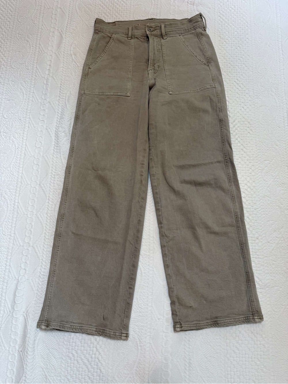 American Eagle Outfitters Skater Jeans Womens 6 Wide Leg Utility Denim Tan